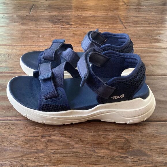 Teva Symic Womens 5 Sandals Max Comfort Navy Hiking Comfort Outdoors - Picture 1 of 9
